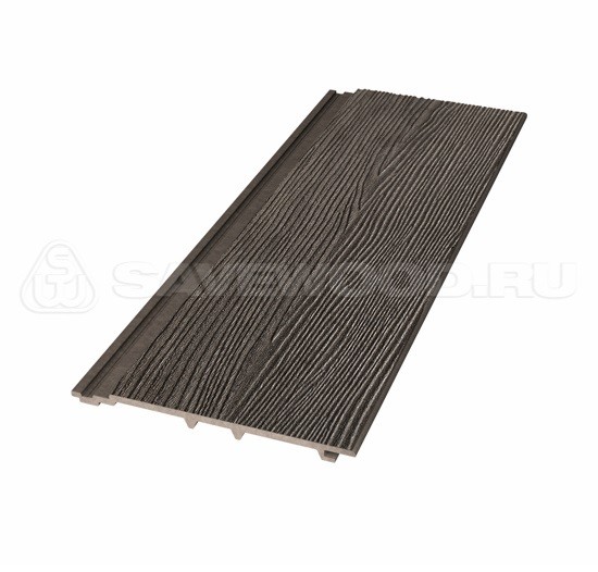 Фасадная панель (сайдинг) из дпк savewood sw-cedrus радиальный распил темно-коричневый