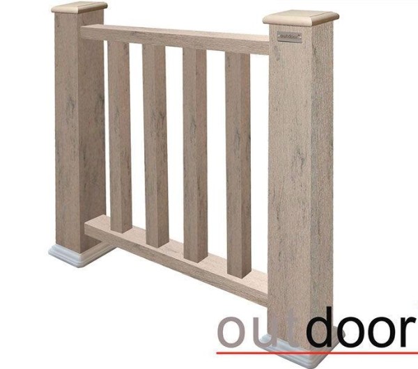 Ограждение из ДПК Outdoor Классик 3D STORM серый микс купить в Новотроицке