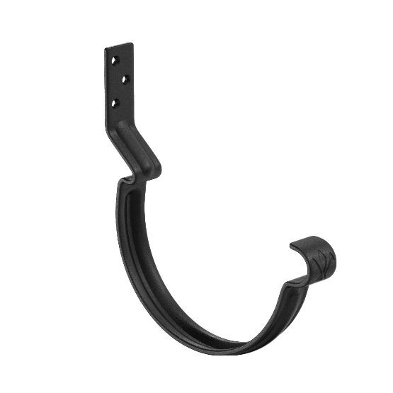 Водосток Aquasistem, система 125x90 - Крюк крепления желоба короткий RAL 9005 Чёрный купить в Новотроицке