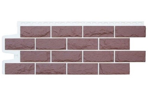 Фасадные панели Grand Line Колотый Камень Каштан, Шов белый купить в Новотроицке