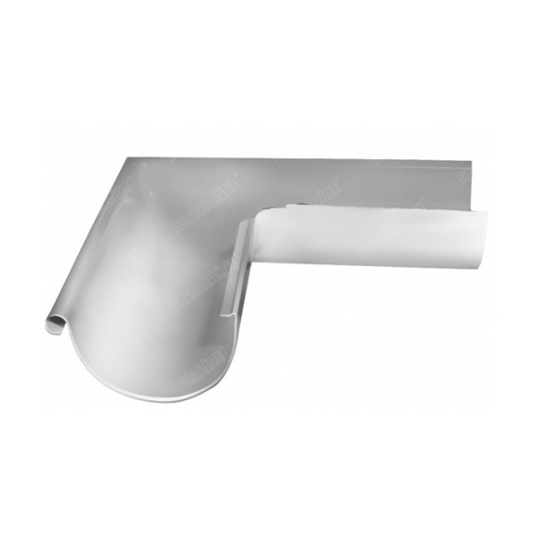 Водосток Grand Line 125x90 – Угол наружный 90° RAL 9003 купить в Новотроицке