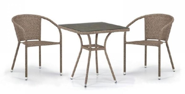 Комплект плетеной мебели AFINA из иск. ротанга T282BNT/Y137C-W56 Light Brown 2Pcs купить в Новотроицке