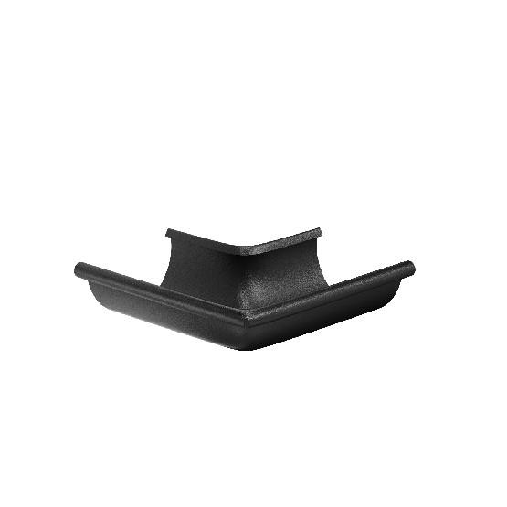 Водосток Aquasistem, система 125x90 - Угол желоба, наружный 90° RAL 9005 Чёрный купить в Новотроицке