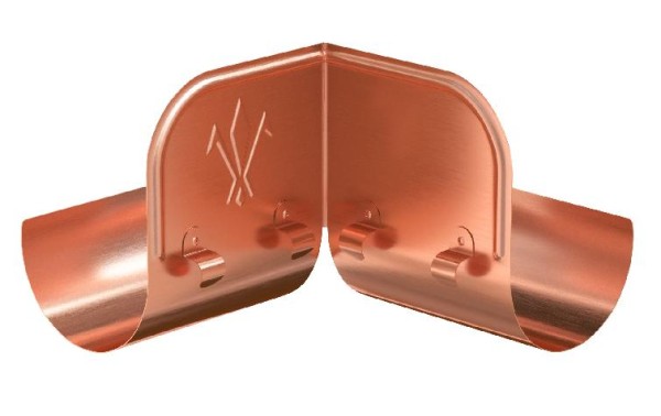 Водосток Aquasistem, система 125x90 - Ограничитель перелива угловой Медь купить в Новотроицке