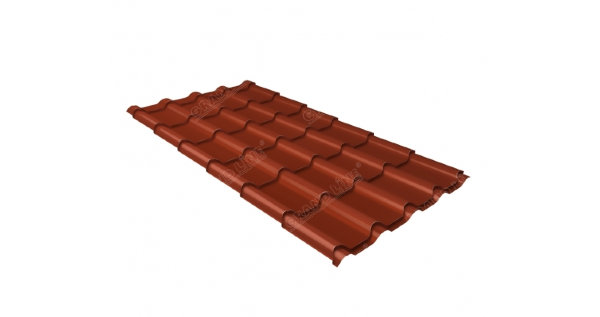 Металлочерепица камея 0,5 Satin RAL 8004 терракота купить в Новотроицке