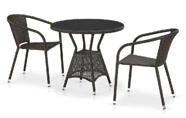 Комплект плетеной мебели AFINA из иск. ротанга T707ANS/Y137C-W53 Brown 2Pcs купить в Новотроицке