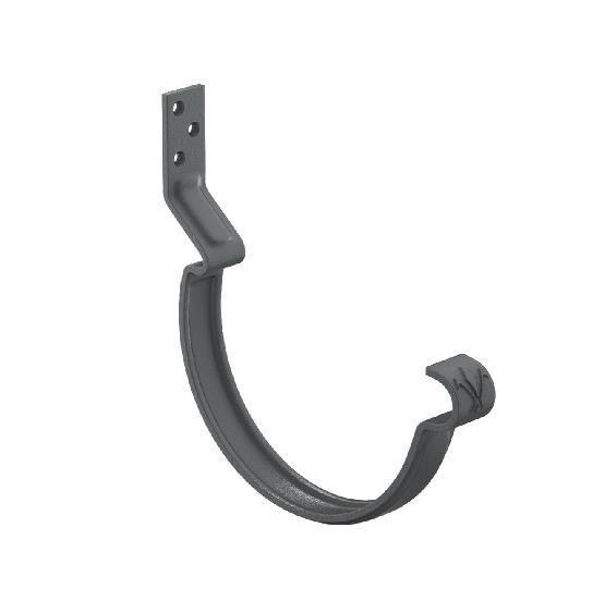 Водосток Aquasistem, система 125x90 - Крюк крепления желоба короткий RAL 7024 Тёмно-серый купить в Новотроицке