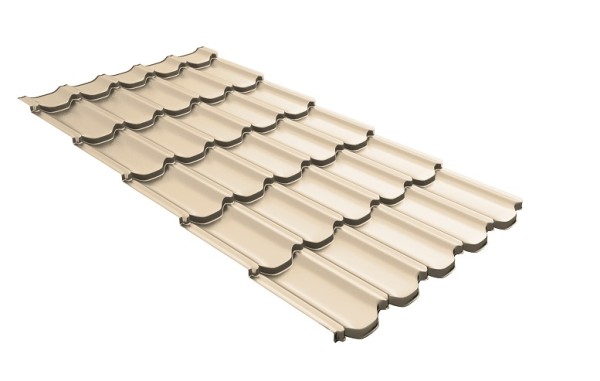 Металлочерепица квинта плюс с 3D резом 0,5 Satin RAL 1015 светлая слоновая кость купить в Новотроицке