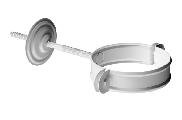 Хомут трубы D90 Döcke STAL PREMIUM Пломбир, (RAL 9010) купить в Новотроицке