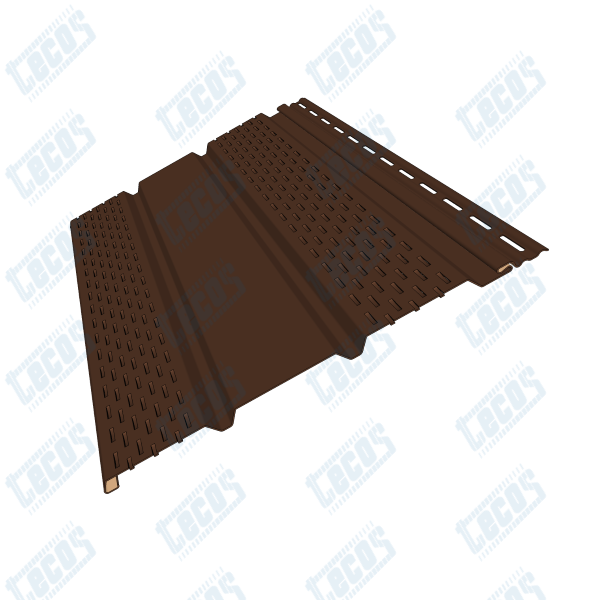 Софит к сайдингу ПЕРФОРАЦИЯ ПО БОКАМ TECOS ТЁМНЫЙ-КАШТАН купить в Новотроицке