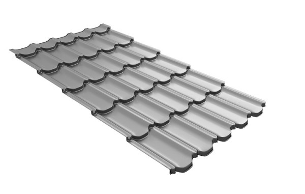 Металлочерепица квинта плюс с 3D резом 0,5 Satin RAL 7004 сигнальный серый купить в Новотроицке