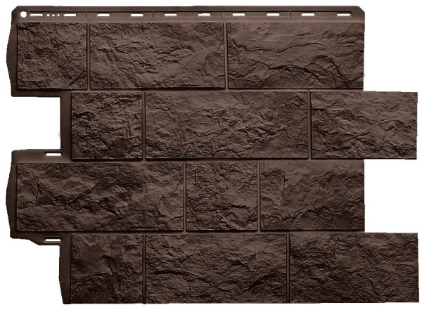 Фасадная панель Альта-Профиль Туф ЭКО Коричневый купить в Новотроицке