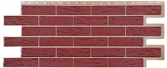 Фасадная панель T-Сайдинг-Кирпич Саман Бордовый купить в Новотроицке