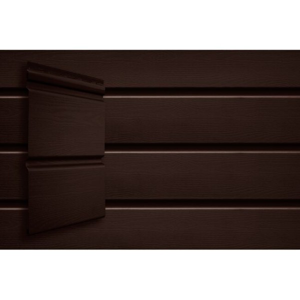 Виниловый сайдинг Grand Line Double-Брус Тёмный Дуб купить в Новотроицке