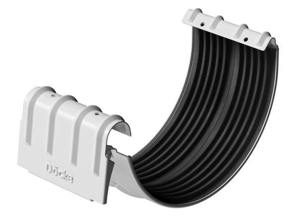 Соединитель желобов D125 Döcke STAL PREMIUM Пломбир, (RAL 9010) купить в Новотроицке