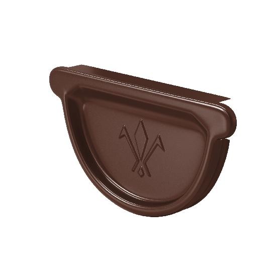 Водосток Aquasistem, система 125x90 - Заглушка универсальная с резиновым уплотнителем RAL 8017 Коричневый купить в Новотроицке