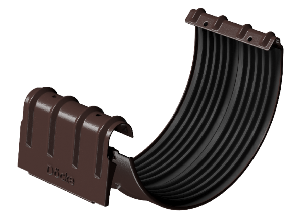 Соединитель желобов D125 Döcke STAL PREMIUM Шоколад, (RAL 8019) купить в Новотроицке