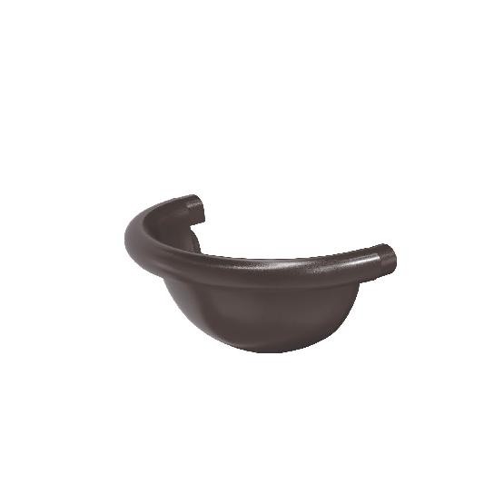 Водосток Aquasistem, система 125x90 - Заглушка желоба полукруглая RR 32 Тёмно-Коричневый купить в Новотроицке