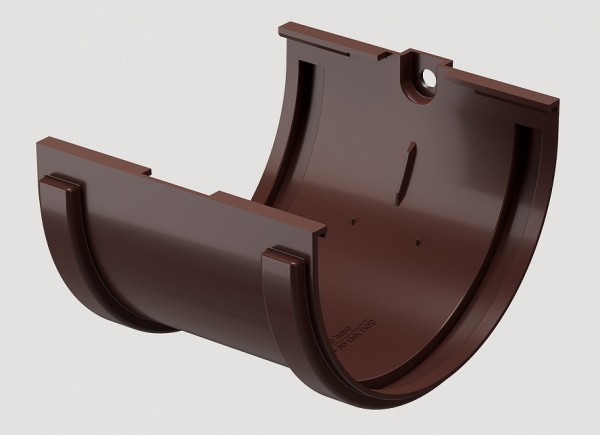 Соединитель желобов ПВХ Docke STANDART Тёмно-коричневый купить в Новотроицке