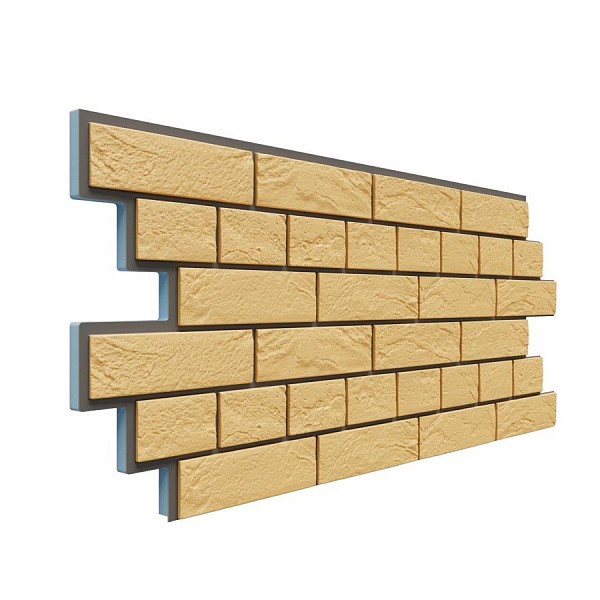 Фасадная термопанель Доломит Венецианский кирпич 20 мм Жёлтый купить в Новотроицке