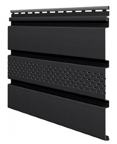 Софит ламинированный VOX UNICOLOR с центральной перфорацией, Графит купить в Новотроицке