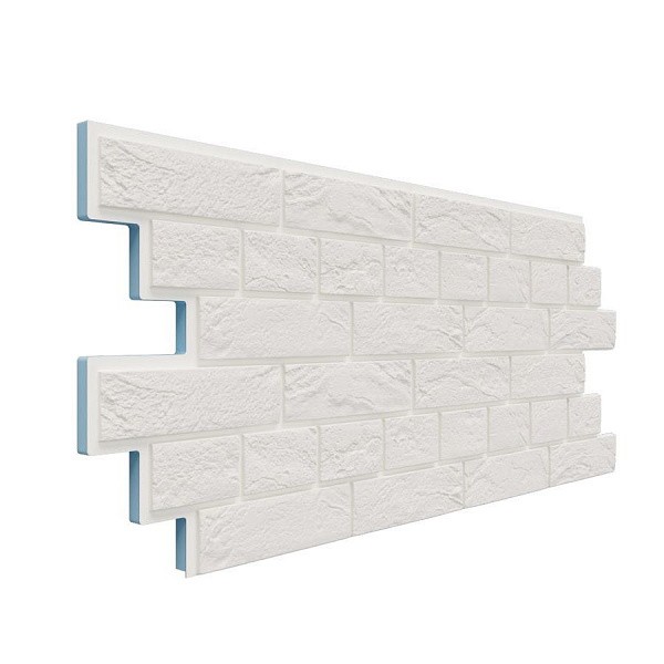 Фасадная термопанель Доломит Венецианский кирпич 20 мм Белоснежный купить в Новотроицке
